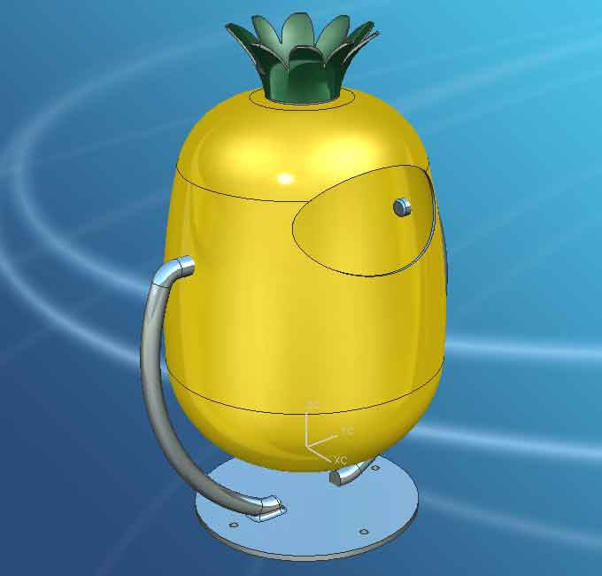 菠萝型塑料果皮箱